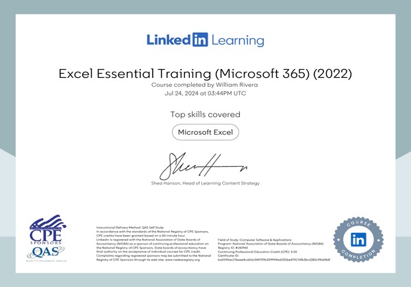 Excel Essential Training